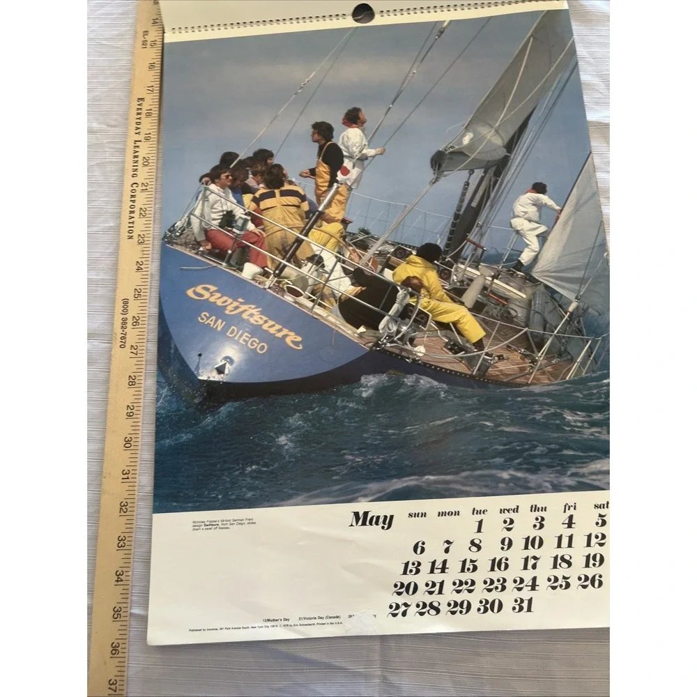 Vintage 1979 Sailing Wall Universe Calendar Eric Schweikardt 21